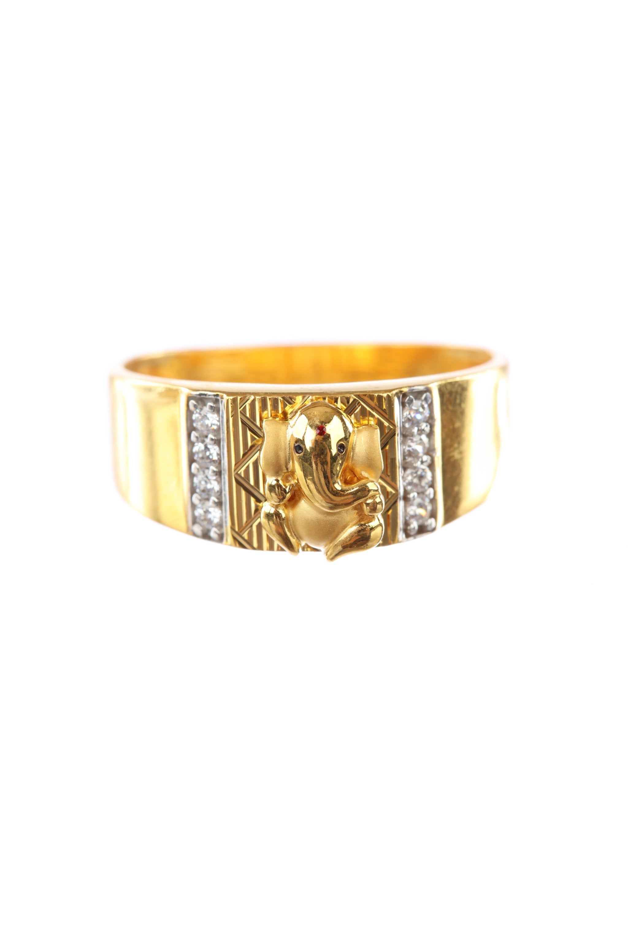 Diamond Ganesh ring for men - Indian Jewellery Designs